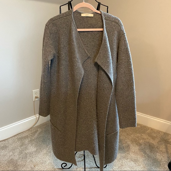 Loft Ann Taylor Grey Wool Cardigan - Picture 2 of 7